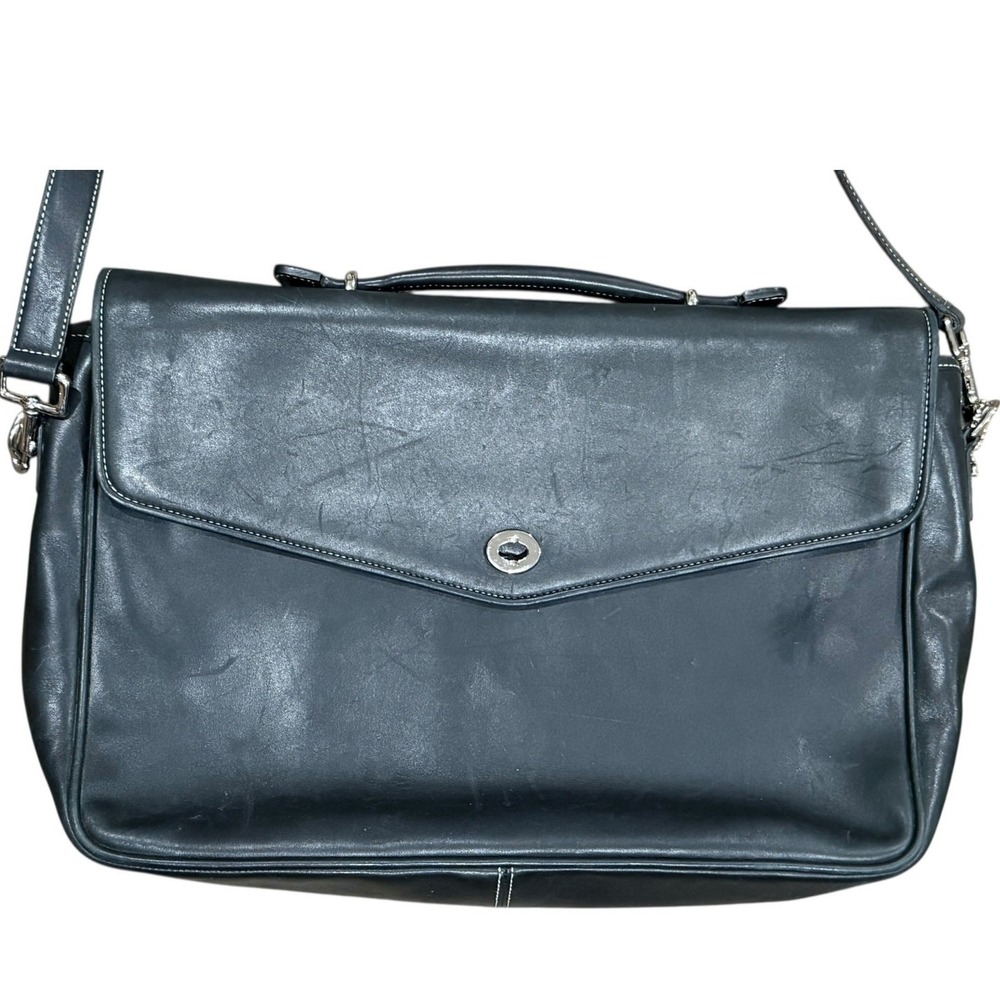 Vintage Coach Lexington Messenger Bag Black Leather Briefcase Crossbody 6457 - Picture 3 of 16